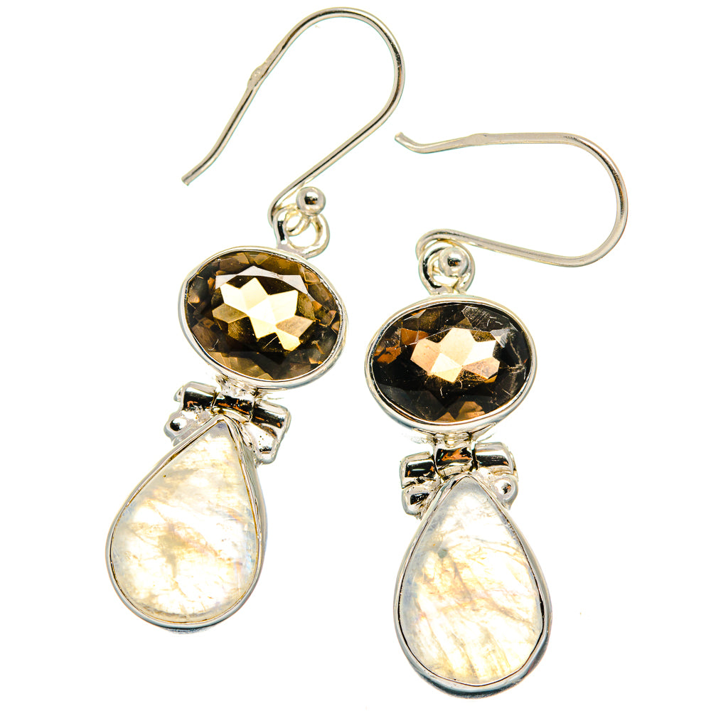 Rainbow Moonstone Earrings handcrafted by Anasilvercos - EARR424635