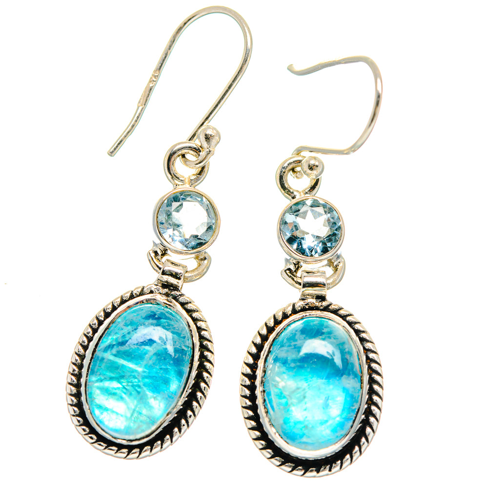 Rainbow Moonstone Earrings handcrafted by Anasilvercos - EARR424637