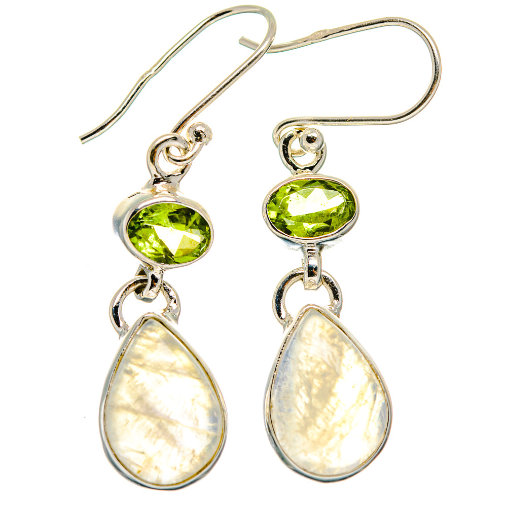 Rainbow Moonstone Earrings handcrafted by Anasilvercos - EARR424639