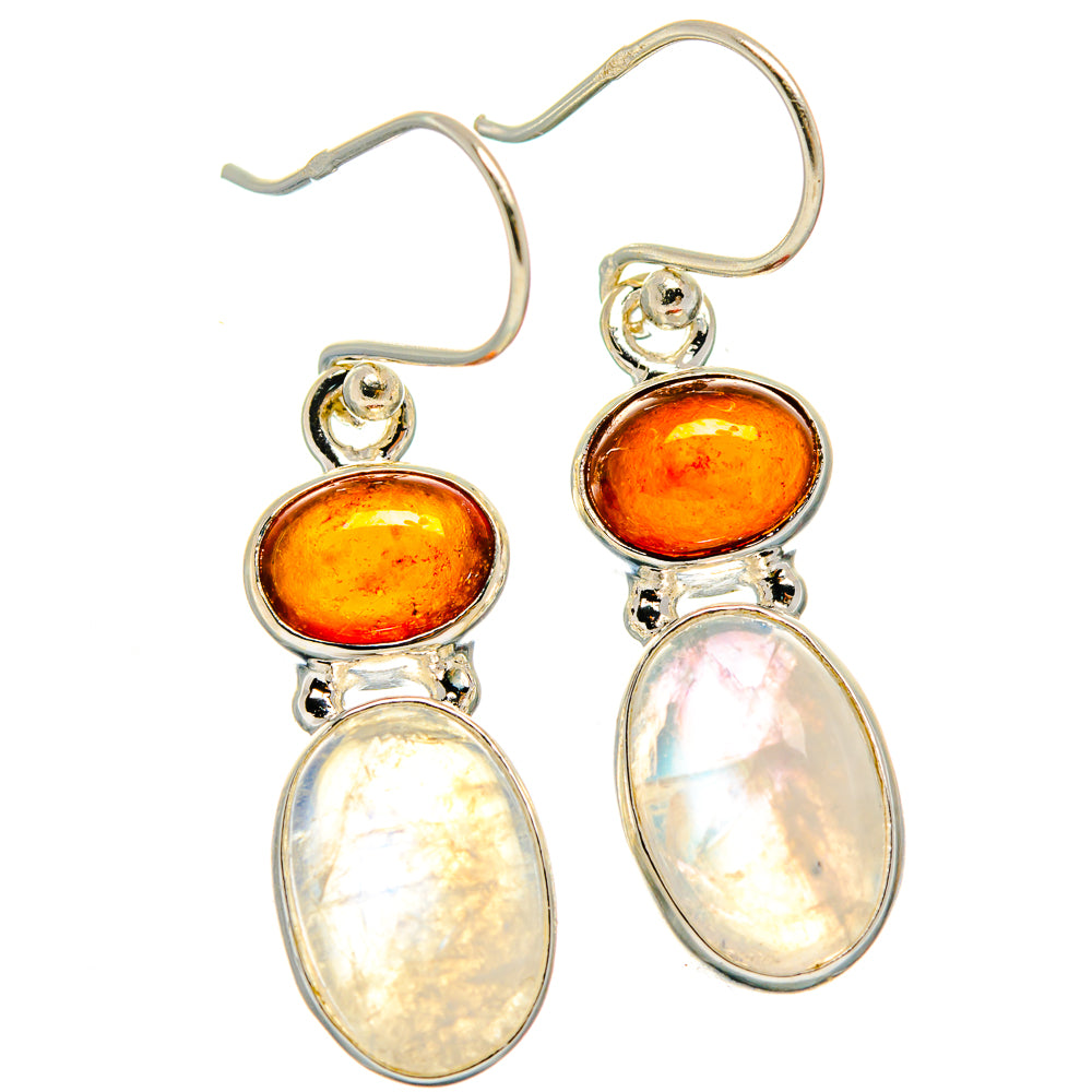 Rainbow Moonstone Earrings handcrafted by Anasilvercos - EARR424645