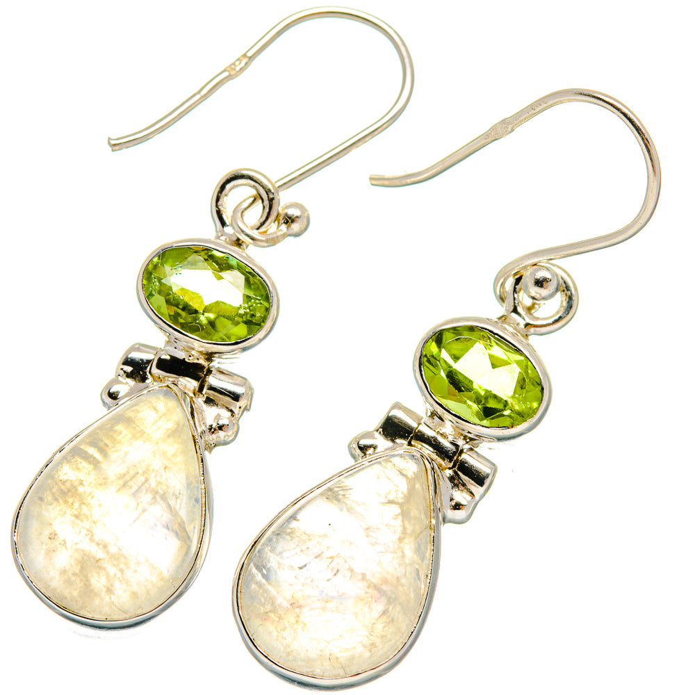 Rainbow Moonstone Earrings handcrafted by Anasilvercos - EARR424648