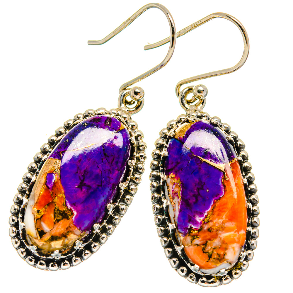 Spiny Oyster Turquoise Earrings handcrafted by Anasilvercos - EARR424649