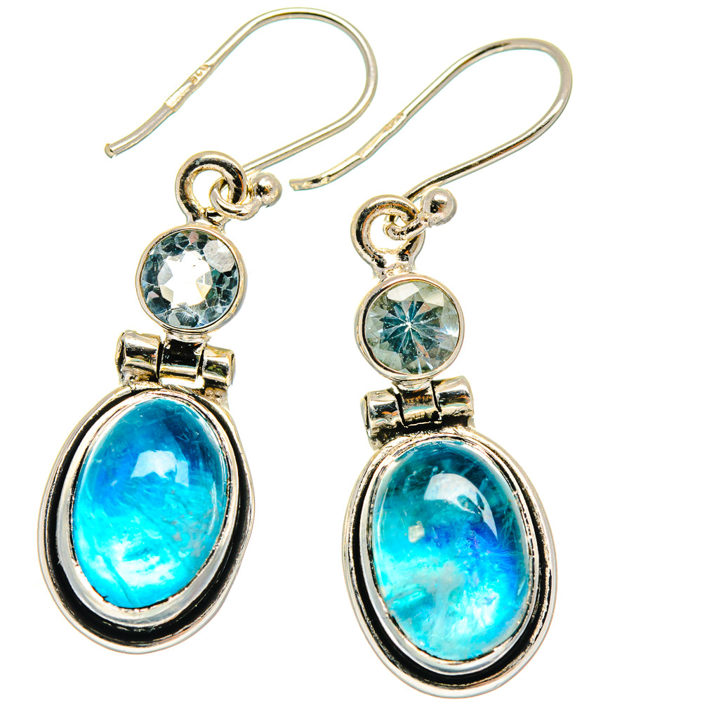 Rainbow Moonstone Earrings handcrafted by Anasilvercos - EARR424650