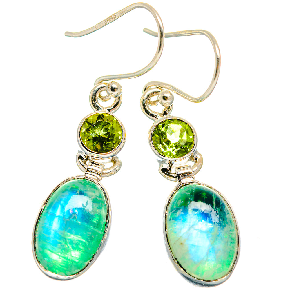 Green Moonstone Earrings handcrafted by Anasilvercos - EARR424658