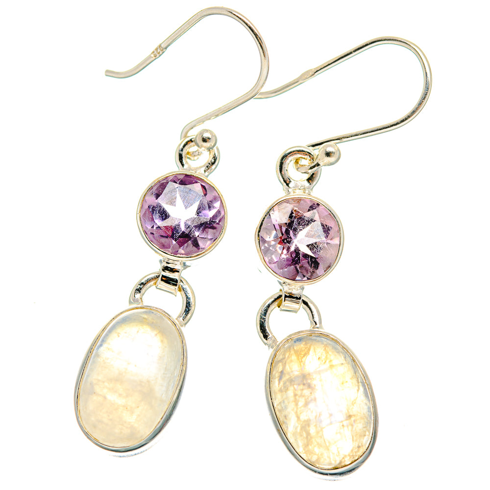 Rainbow Moonstone Earrings handcrafted by Anasilvercos - EARR424659 - Photo 2