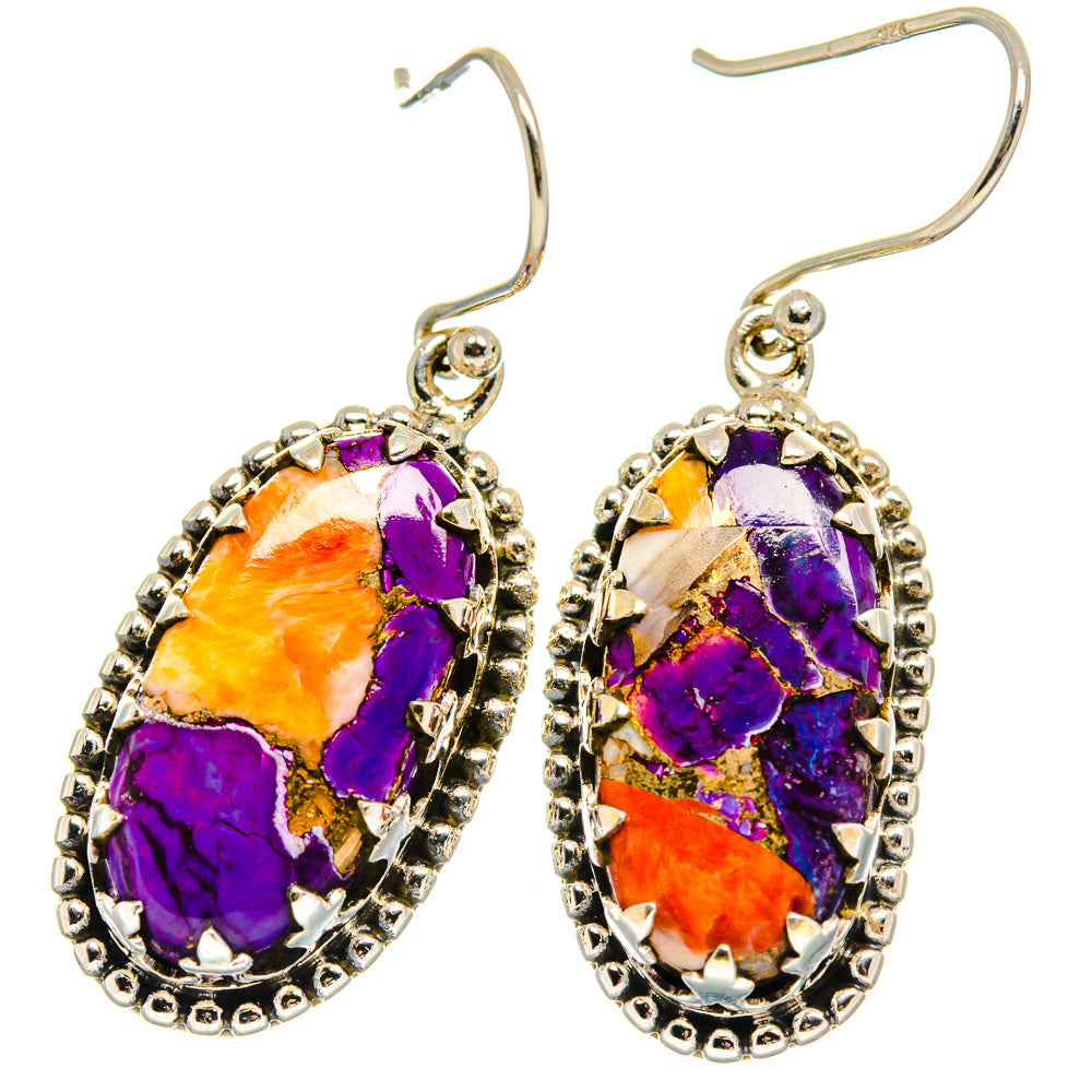 Spiny Oyster Turquoise Earrings handcrafted by Anasilvercos - EARR424678