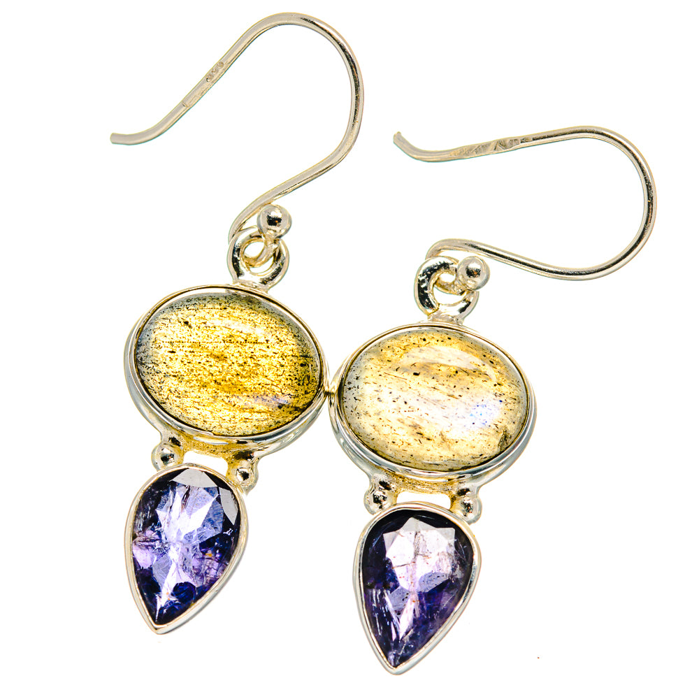 Labradorite, Tanzanite Earrings handcrafted by Anasilvercos - EARR424679 - Photo 2