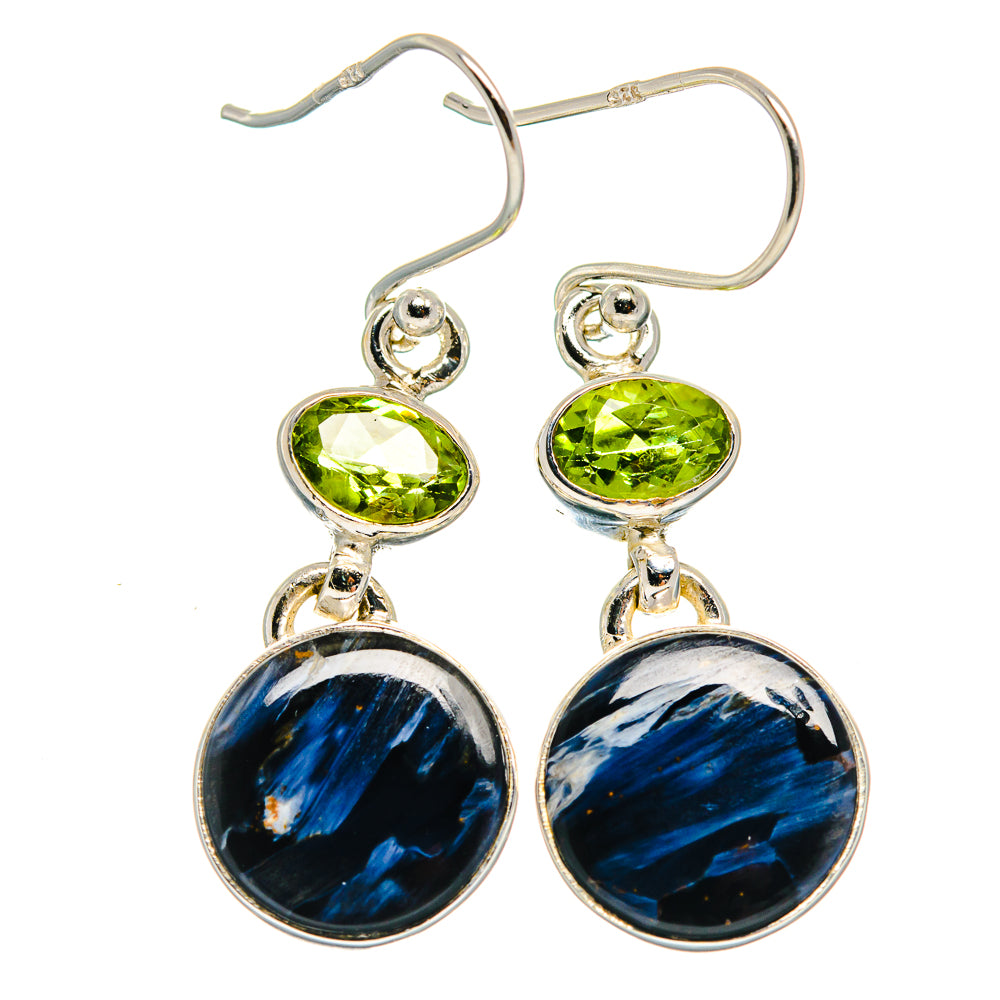 Pietersite, Peridot Earrings handcrafted by Anasilvercos - EARR424681