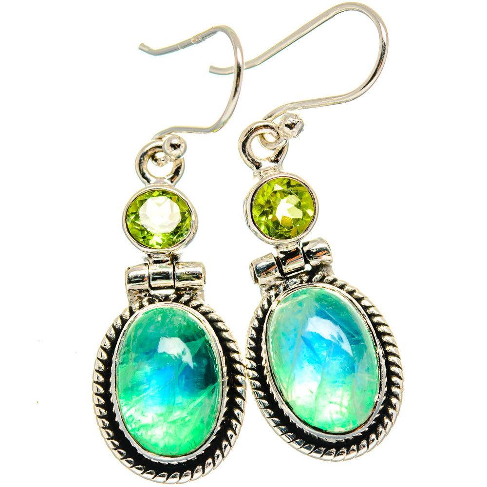 Green Moonstone, Peridot Earrings handcrafted by Anasilvercos - EARR424689
