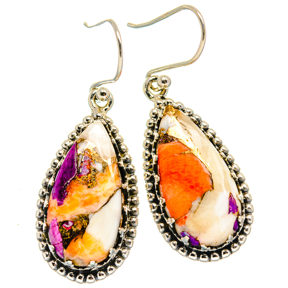 Spiny Oyster Turquoise Earrings handcrafted by Anasilvercos - EARR424692