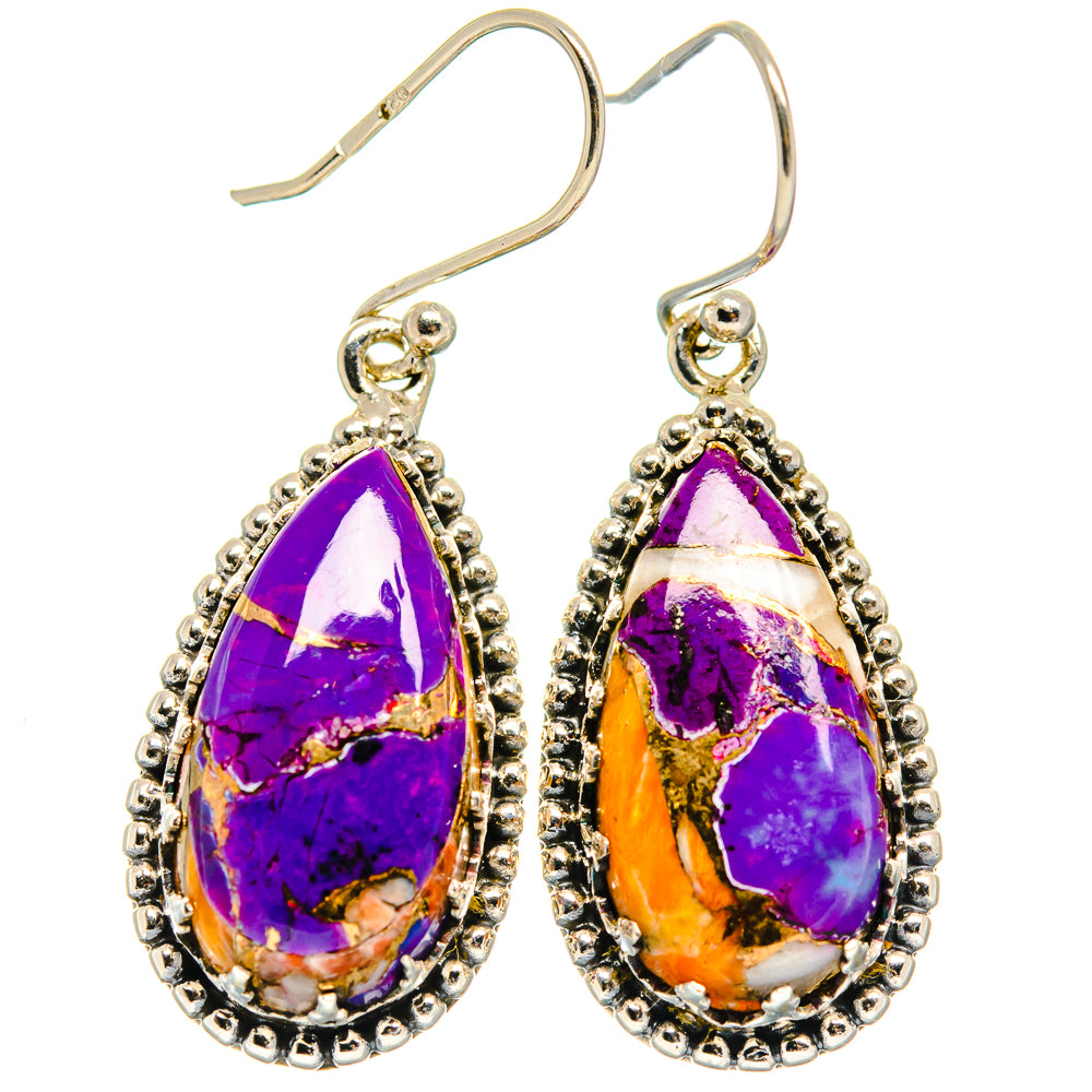 Spiny Oyster Turquoise Earrings handcrafted by Anasilvercos - EARR424705