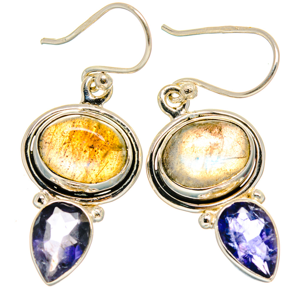 Labradorite, Tanzanite Earrings handcrafted by Anasilvercos - EARR424717