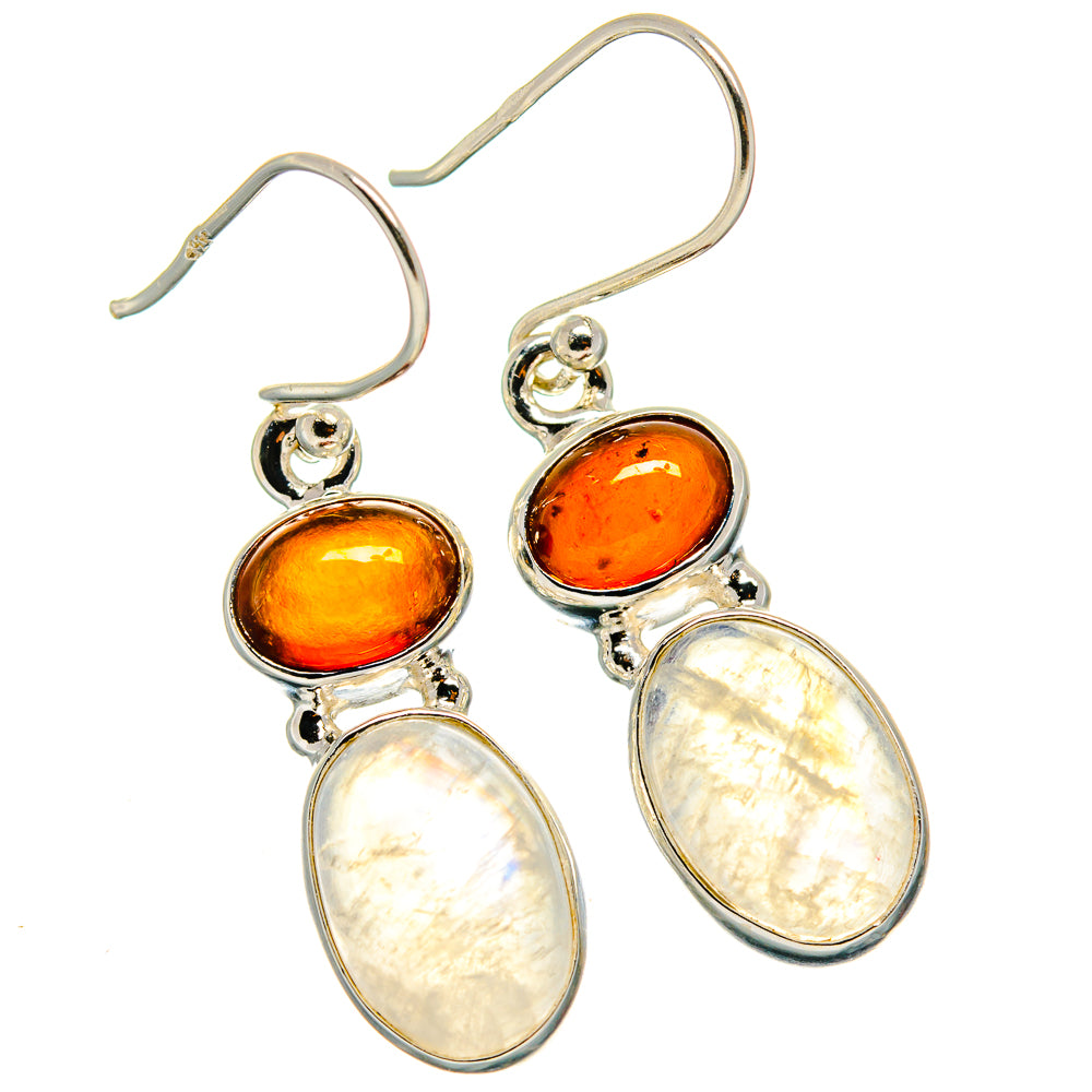 Rainbow Moonstone Earrings handcrafted by Anasilvercos - EARR424721