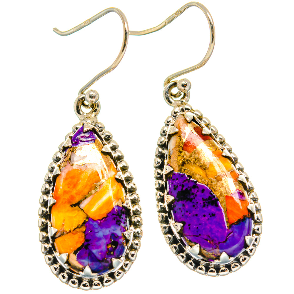 Spiny Oyster Turquoise Earrings handcrafted by Anasilvercos - EARR424727
