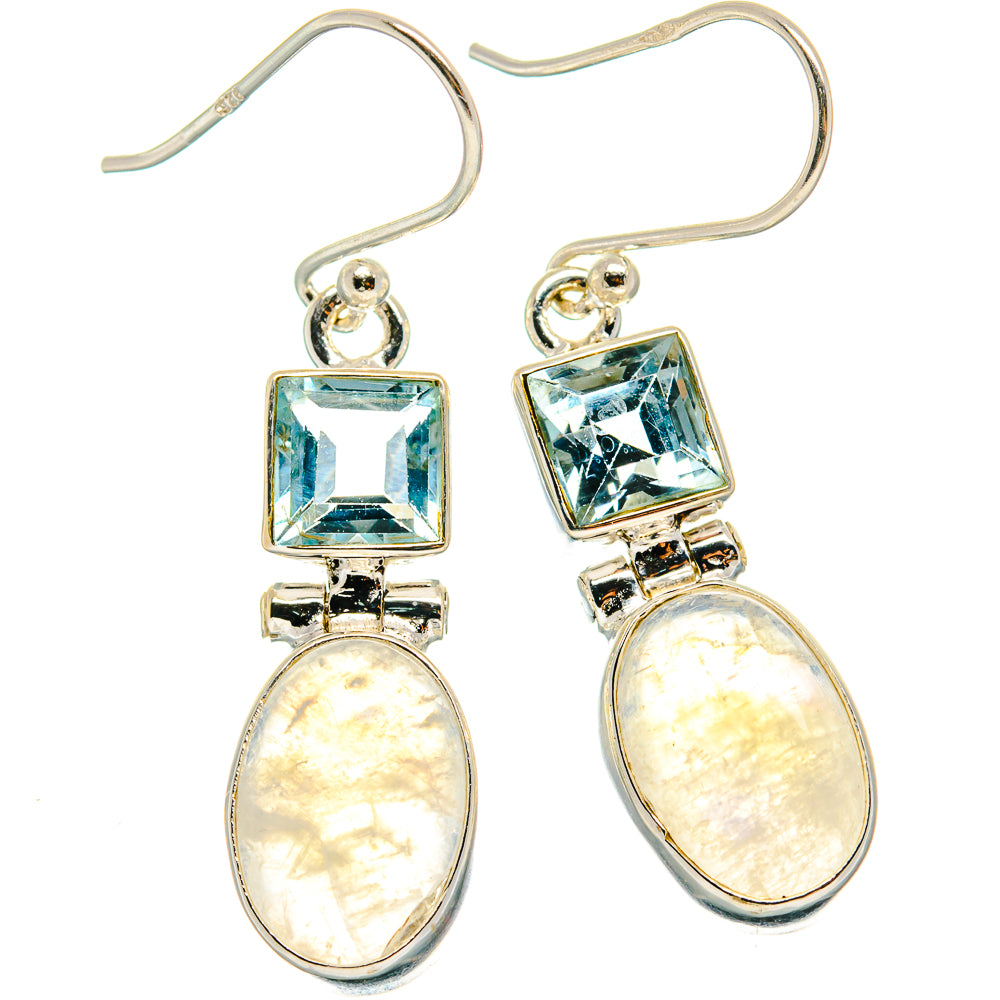 Rainbow Moonstone Earrings handcrafted by Anasilvercos - EARR424728 - Photo 2
