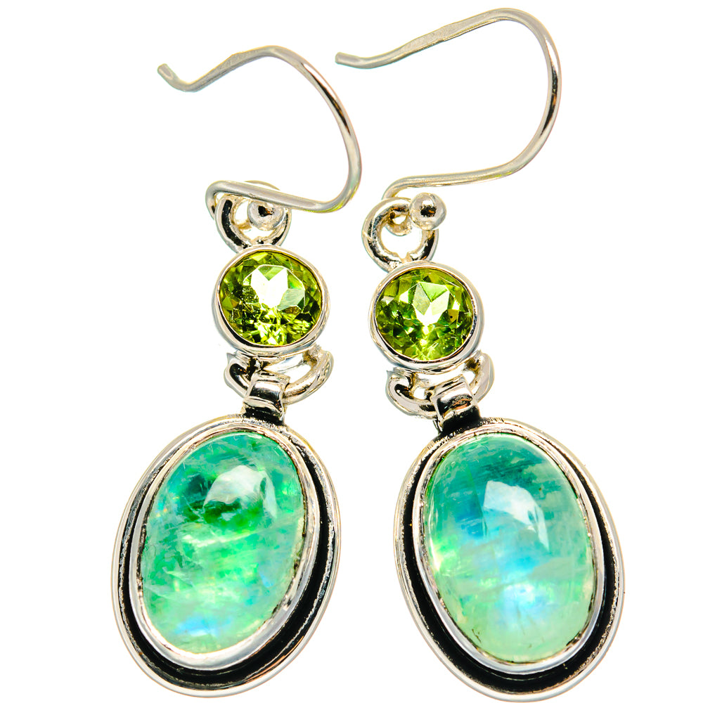Green Moonstone Earrings handcrafted by Anasilvercos - EARR424731