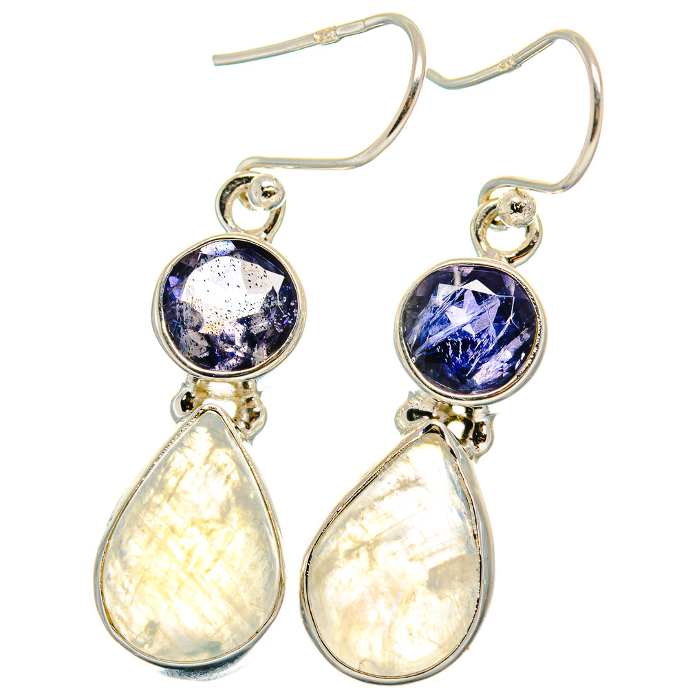 Rainbow Moonstone Earrings handcrafted by Anasilvercos - EARR424732 - Photo 2