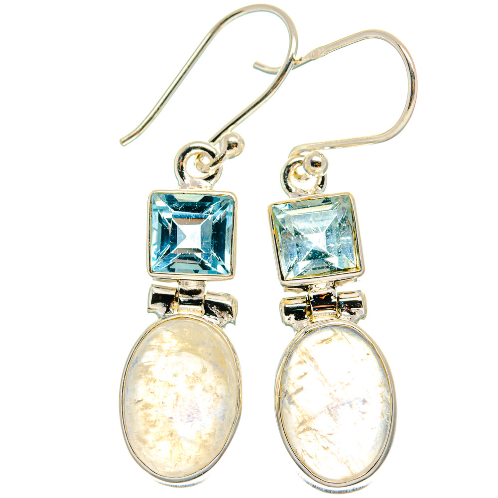 Rainbow Moonstone Earrings handcrafted by Anasilvercos - EARR424734 - Photo 2