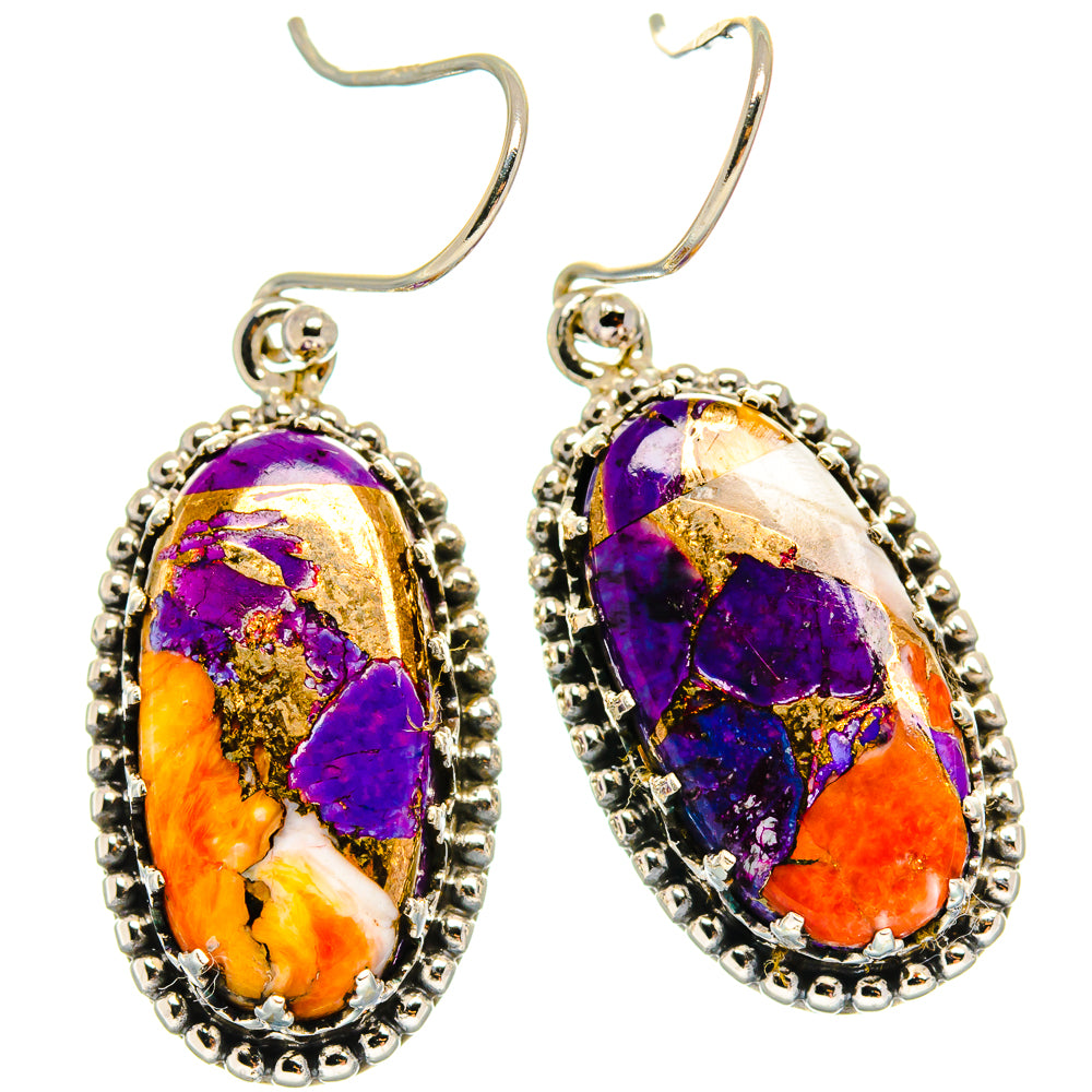 Spiny Oyster Turquoise Earrings handcrafted by Anasilvercos - EARR424737