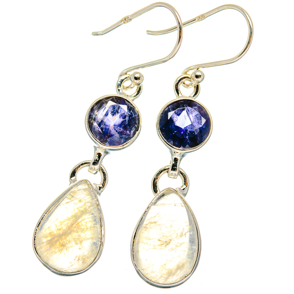 Rainbow Moonstone Earrings handcrafted by Anasilvercos - EARR424739 - Photo 2