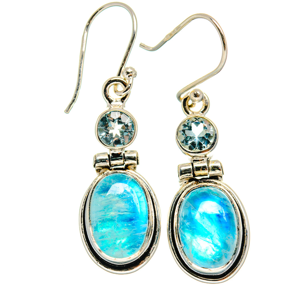 Rainbow Moonstone Earrings handcrafted by Anasilvercos - EARR424740