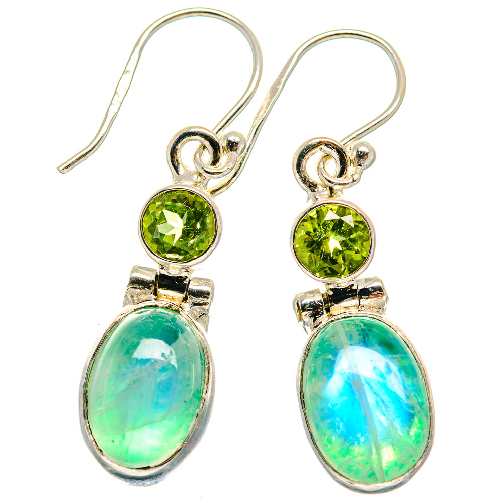 Green Moonstone Earrings handcrafted by Anasilvercos - EARR424748
