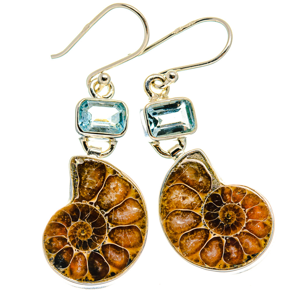 Ammonite Fossil Earrings handcrafted by Anasilvercos - EARR424750 - Photo 2
