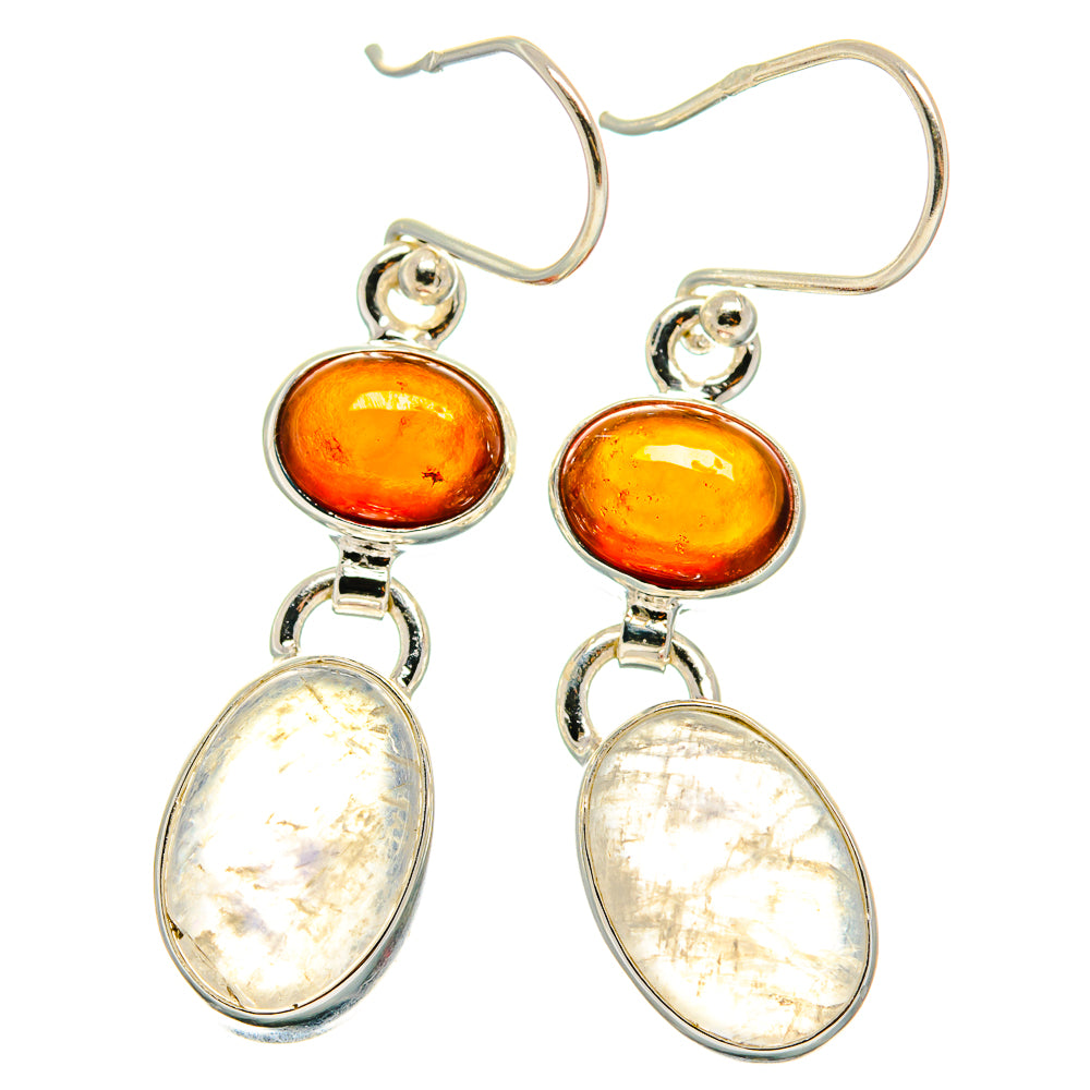 Rainbow Moonstone Earrings handcrafted by Anasilvercos - EARR424756 - Photo 2