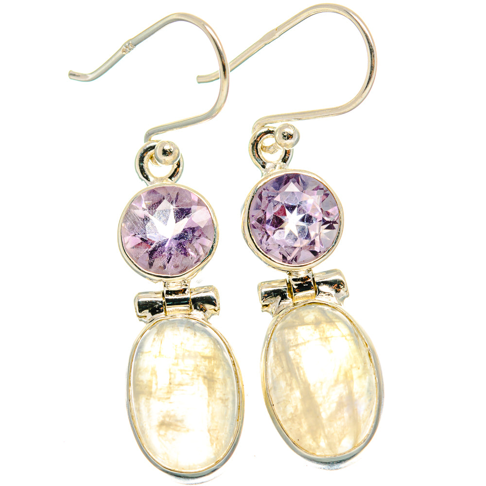 Rainbow Moonstone Earrings handcrafted by Anasilvercos - EARR424757 - Photo 2