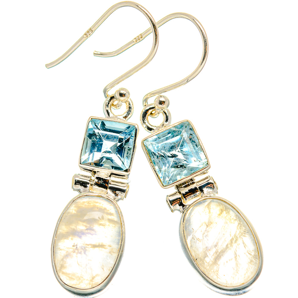 Rainbow Moonstone Earrings handcrafted by Anasilvercos - EARR424759 - Photo 2
