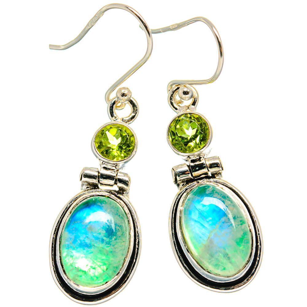 Green Moonstone Earrings handcrafted by Anasilvercos - EARR424760