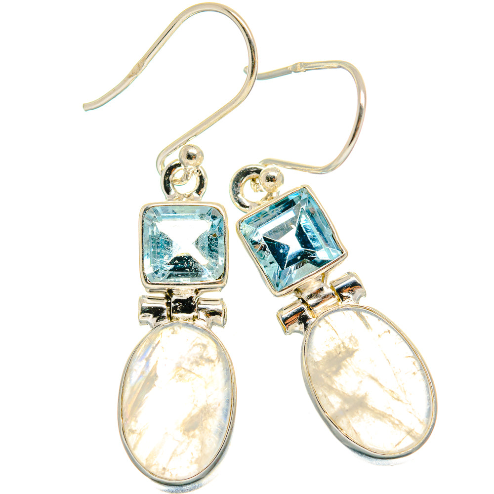 Rainbow Moonstone Earrings handcrafted by Anasilvercos - EARR424762 - Photo 2
