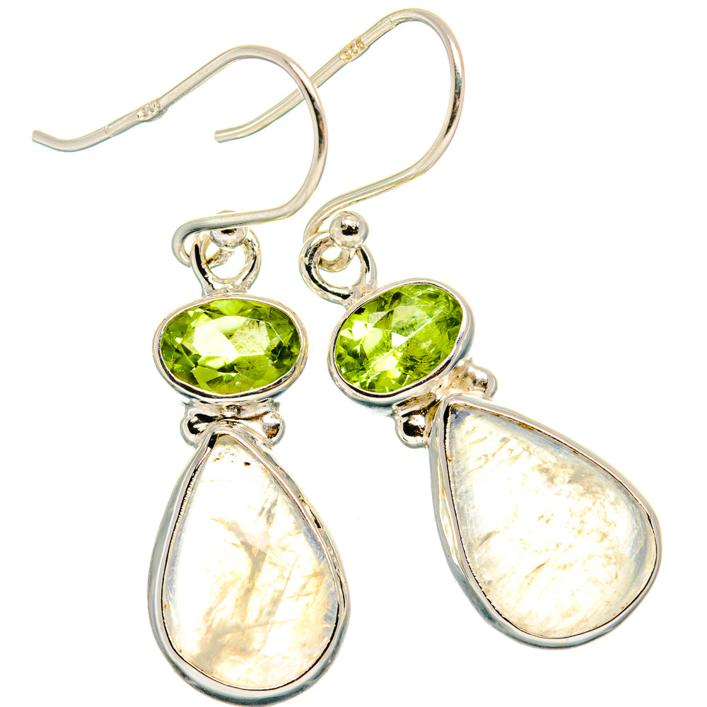 Rainbow Moonstone Earrings handcrafted by Anasilvercos - EARR424763