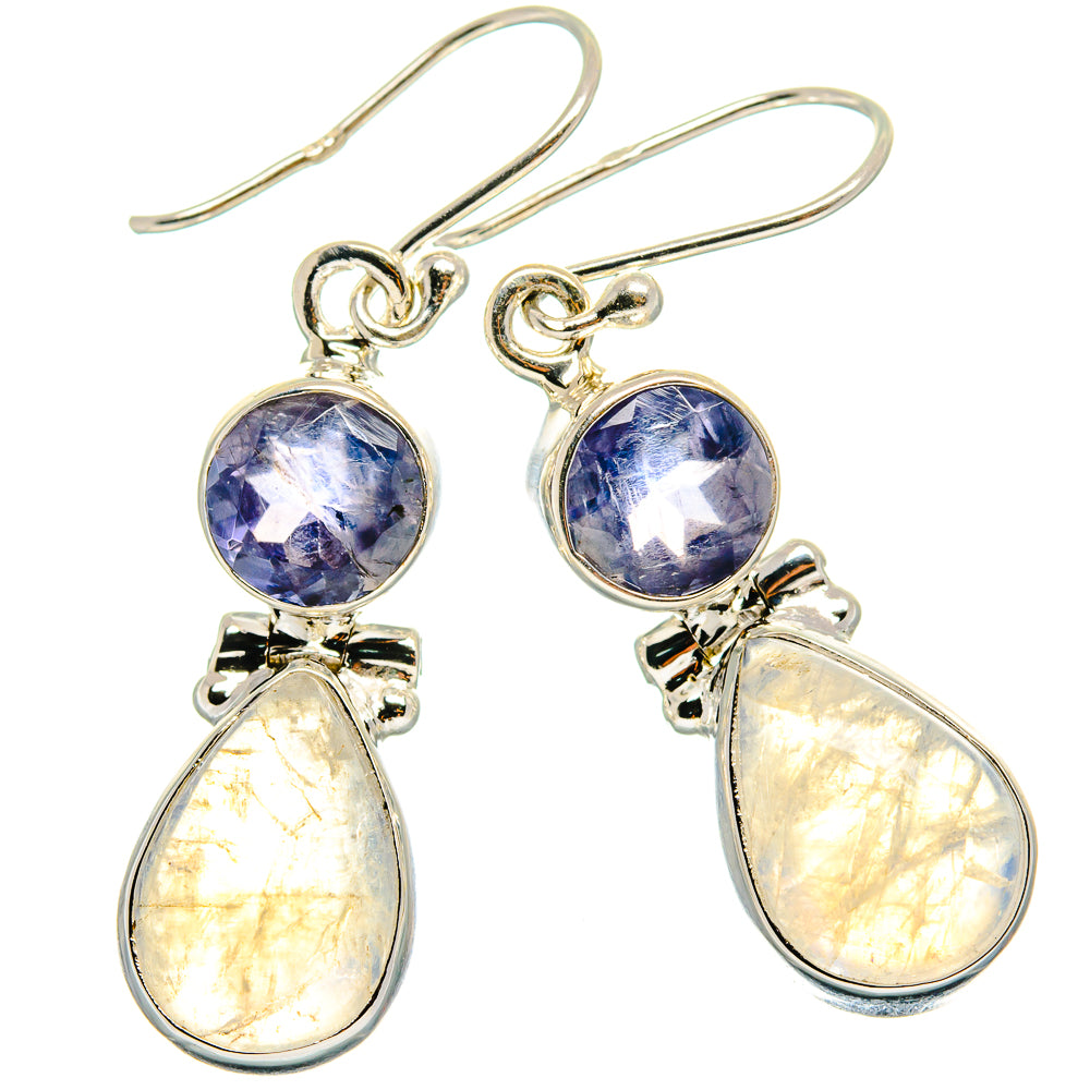 Rainbow Moonstone Earrings handcrafted by Anasilvercos - EARR424764
