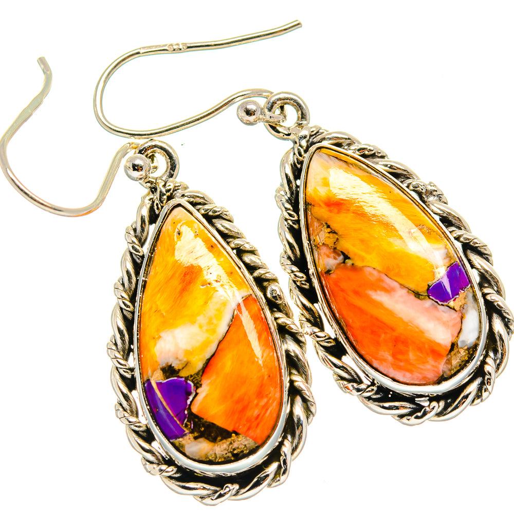 Spiny Oyster Turquoise Earrings handcrafted by Anasilvercos - EARR424768