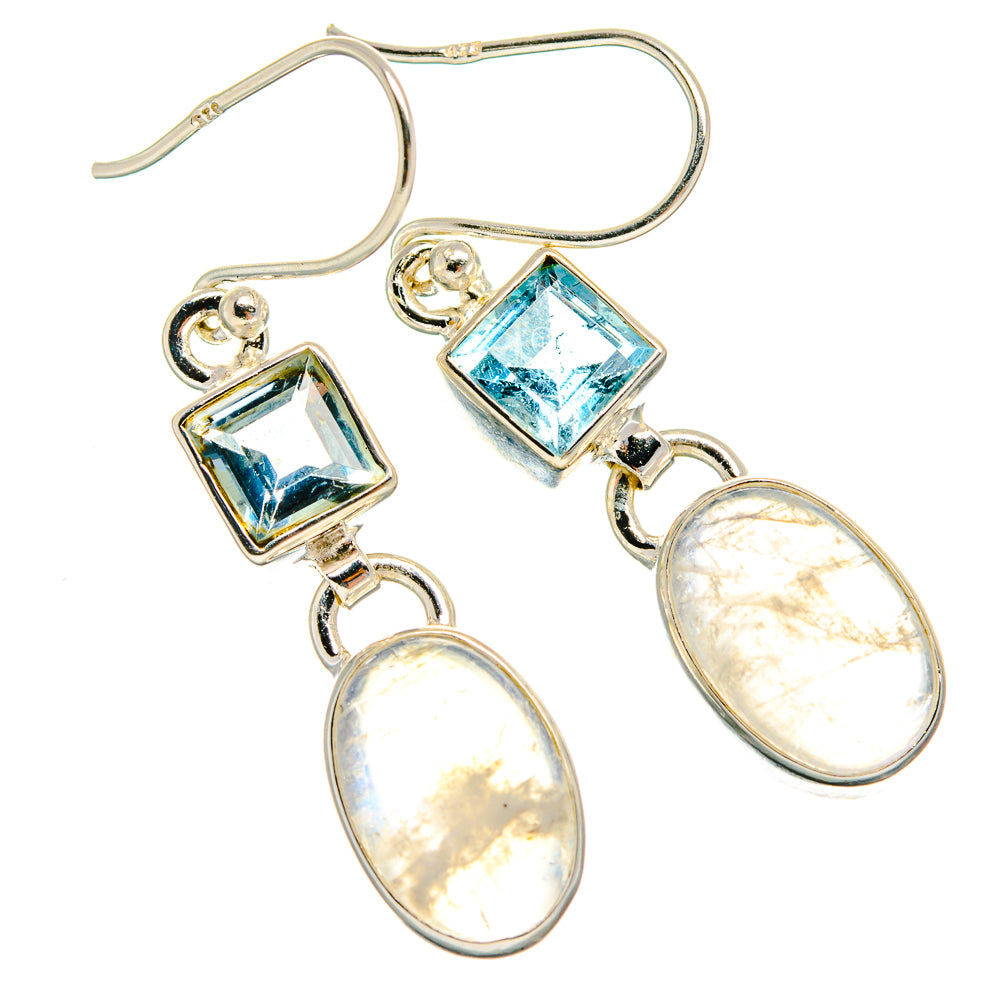 Rainbow Moonstone Earrings handcrafted by Anasilvercos - EARR424771 - Photo 2