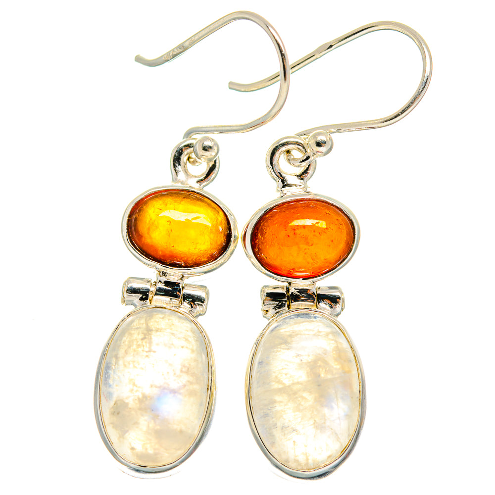 Rainbow Moonstone Earrings handcrafted by Anasilvercos - EARR424774 - Photo 2