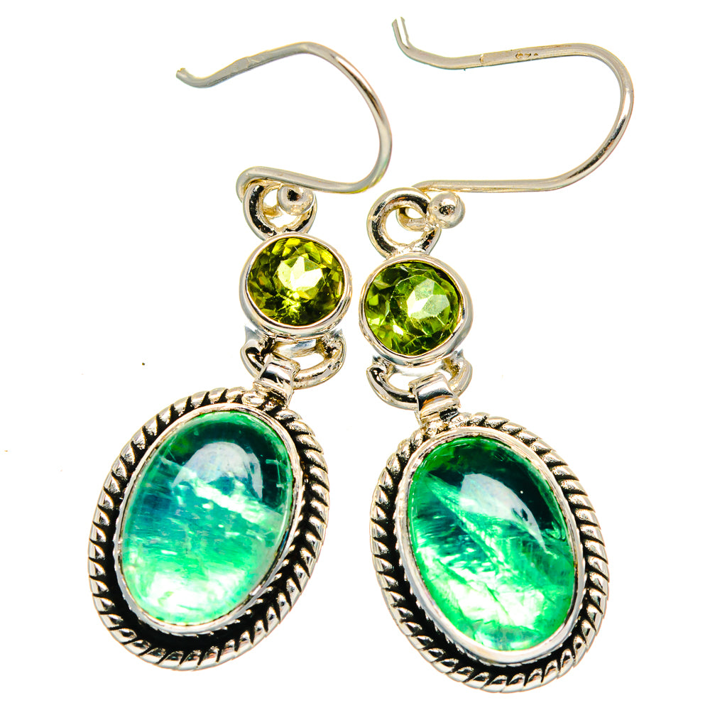 Green Moonstone Earrings handcrafted by Anasilvercos - EARR424779