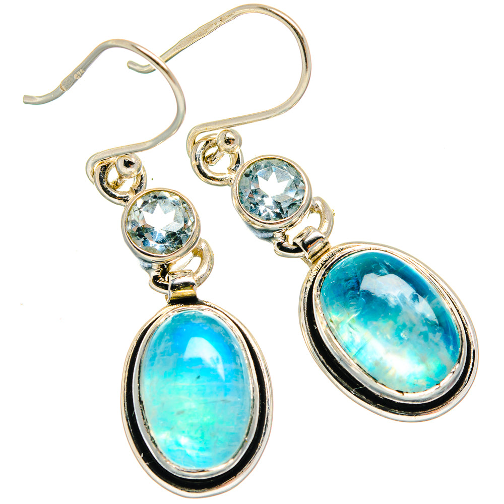 Rainbow Moonstone Earrings handcrafted by Anasilvercos - EARR424780