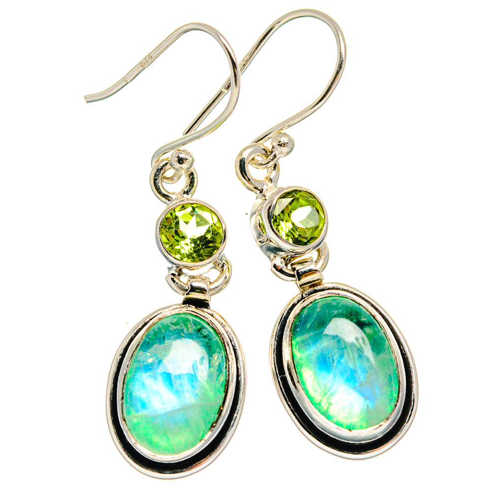 Green Moonstone Earrings handcrafted by Anasilvercos - EARR424782