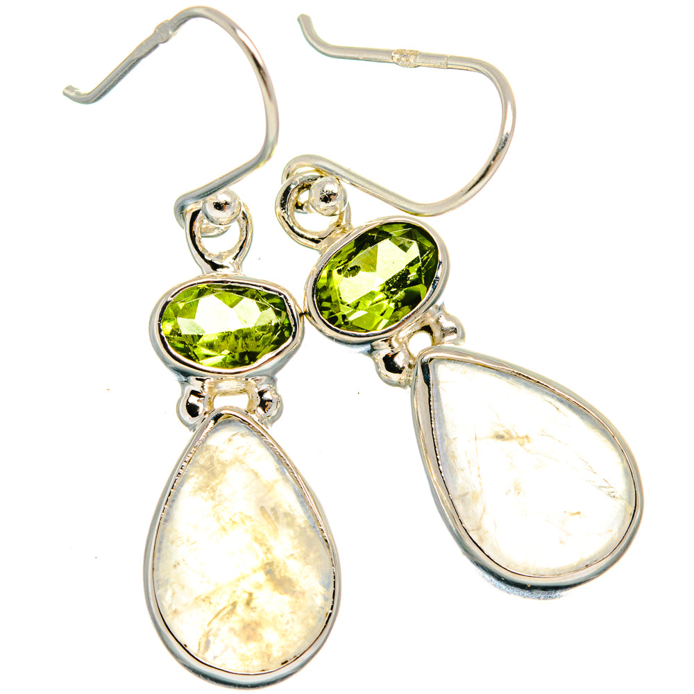 Rainbow Moonstone Earrings handcrafted by Anasilvercos - EARR424783 - Photo 2