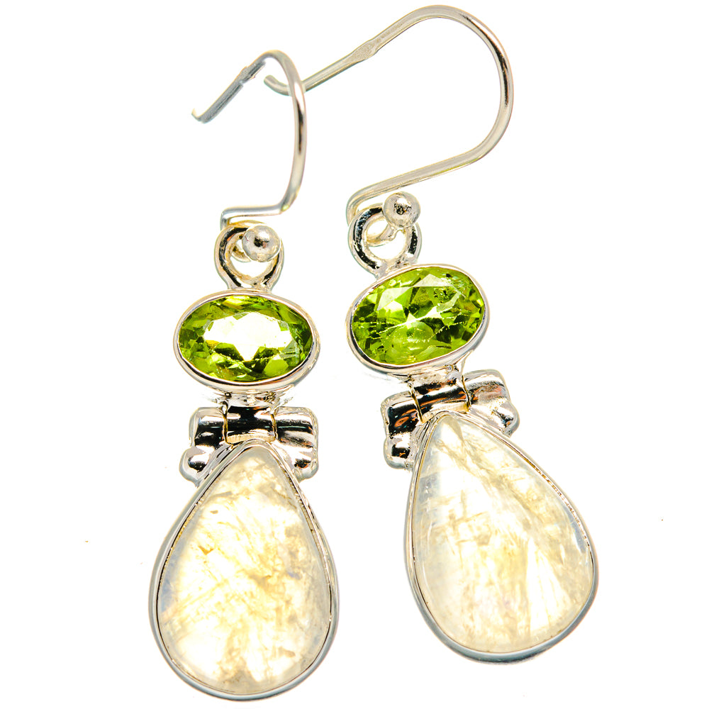 Rainbow Moonstone Earrings handcrafted by Anasilvercos - EARR424789