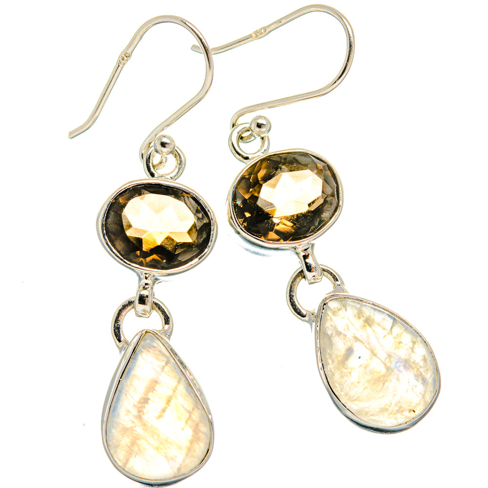 Rainbow Moonstone Earrings handcrafted by Anasilvercos - EARR424792 - Photo 2