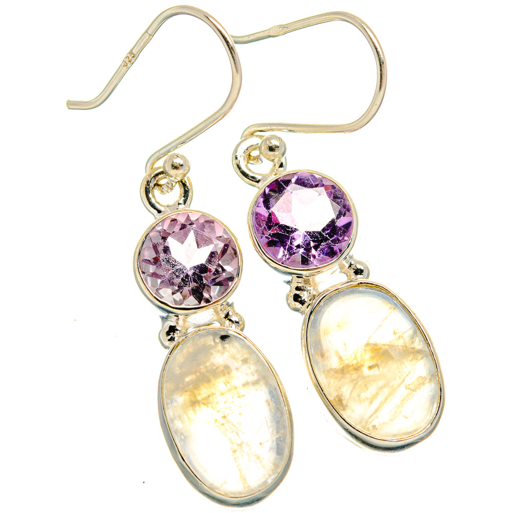 Rainbow Moonstone Earrings handcrafted by Anasilvercos - EARR424811 - Photo 2