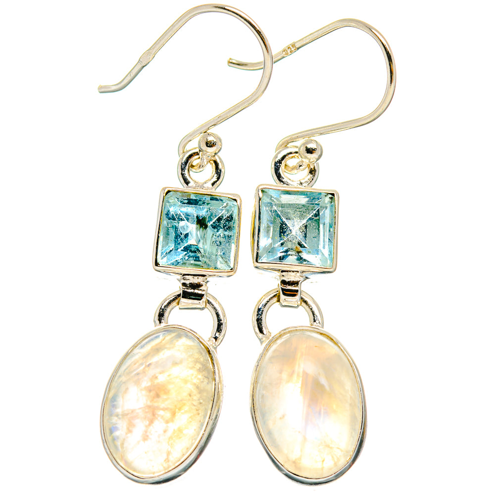 Rainbow Moonstone Earrings handcrafted by Anasilvercos - EARR424824 - Photo 2