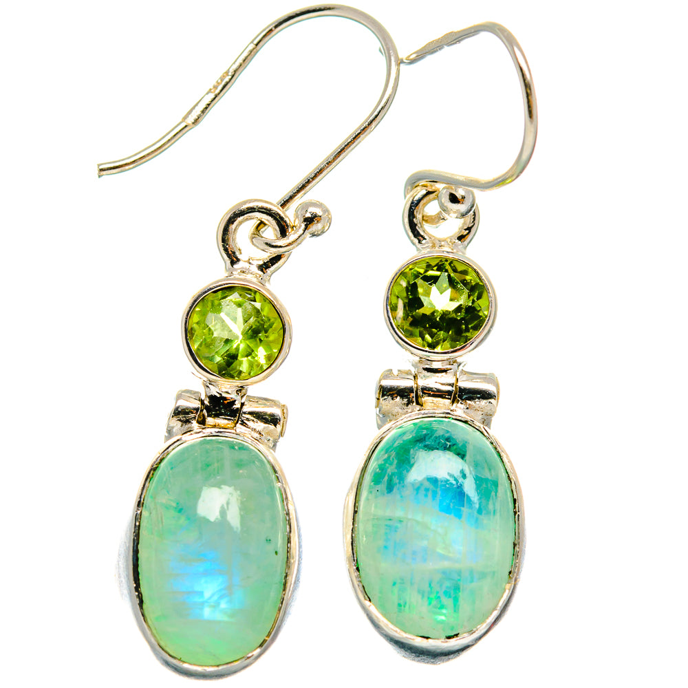 Green Moonstone Earrings handcrafted by Anasilvercos - EARR424825 - Photo 2