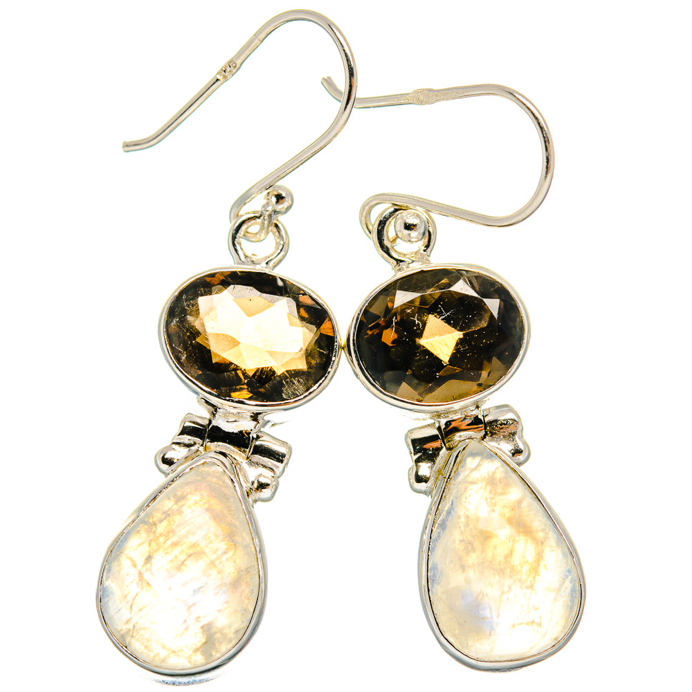 Rainbow Moonstone Earrings handcrafted by Anasilvercos - EARR424827 - Photo 2