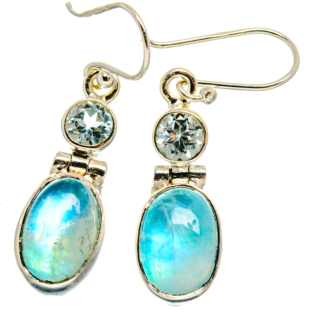 Rainbow Moonstone Earrings handcrafted by Anasilvercos - EARR424837 - Photo 2