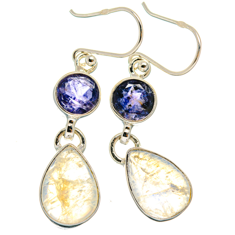 Rainbow Moonstone Earrings handcrafted by Anasilvercos - EARR424843 - Photo 2