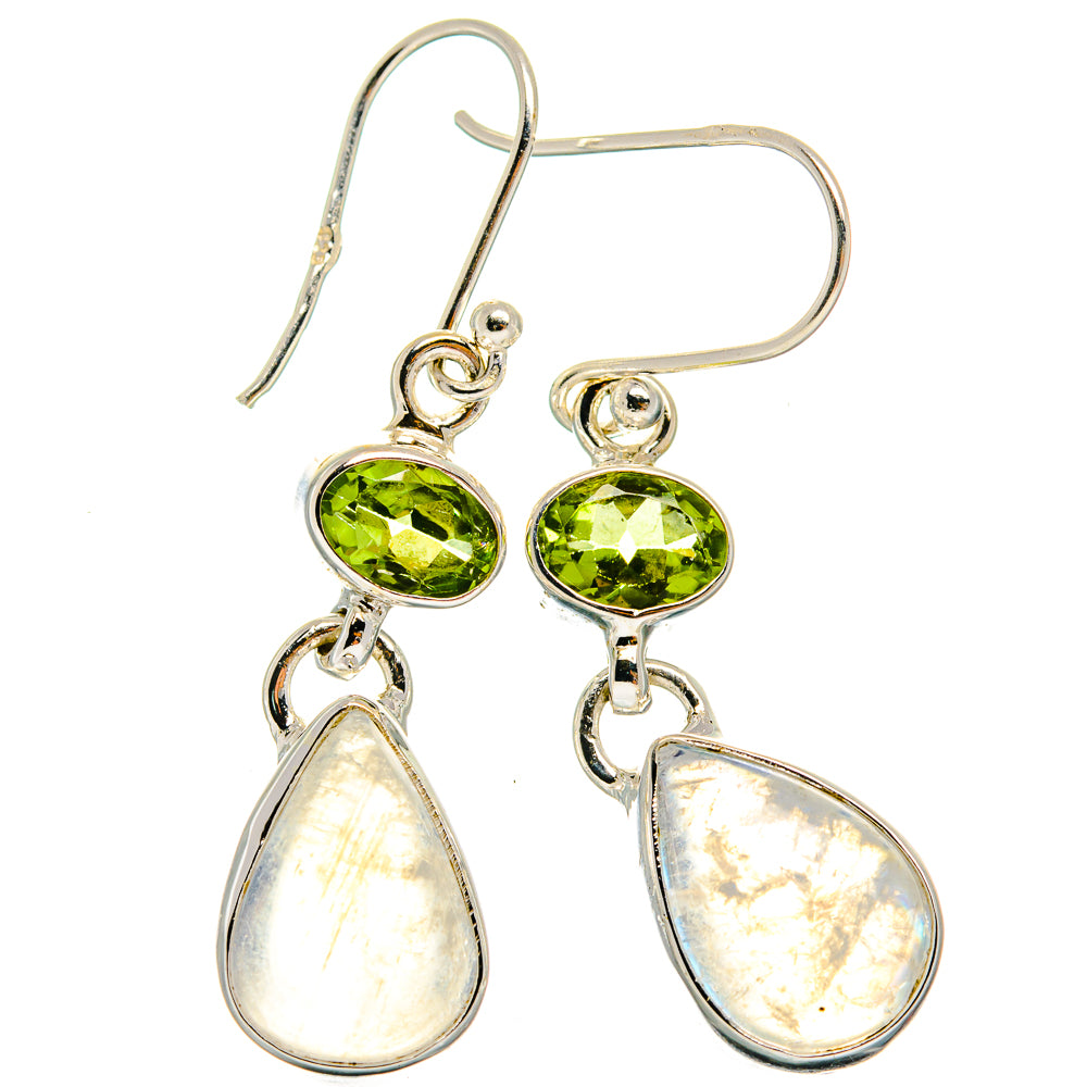 Rainbow Moonstone Earrings handcrafted by Anasilvercos - EARR424844 - Photo 2